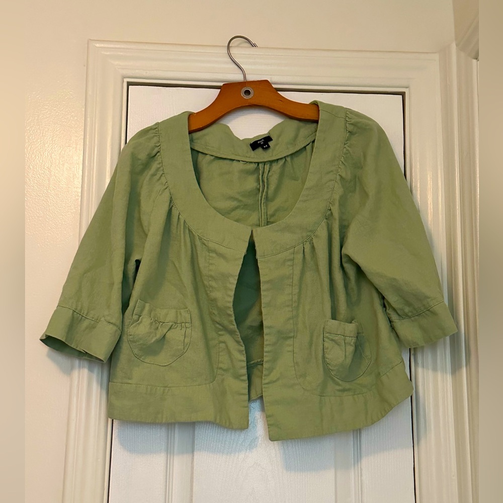 💙 Sage Green Short Sleeve Cardigan Jacket-M
